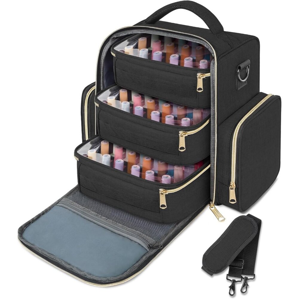 Nail Polish Organizer Holds Up to 72 Bottles 15ml-0.5 fl.oz Nail Polish Carrying - Picture 9 of 9